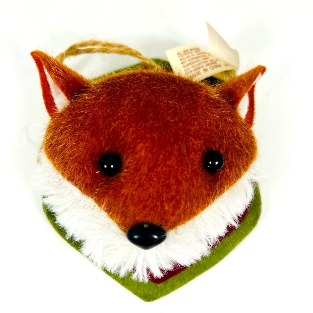 Dan Dee Walmart Fox Plush Head Ornament Felt Holiday Christmas